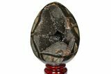 Bargain, Septarian Dragon Egg Geode - Black Crystals #120900-2